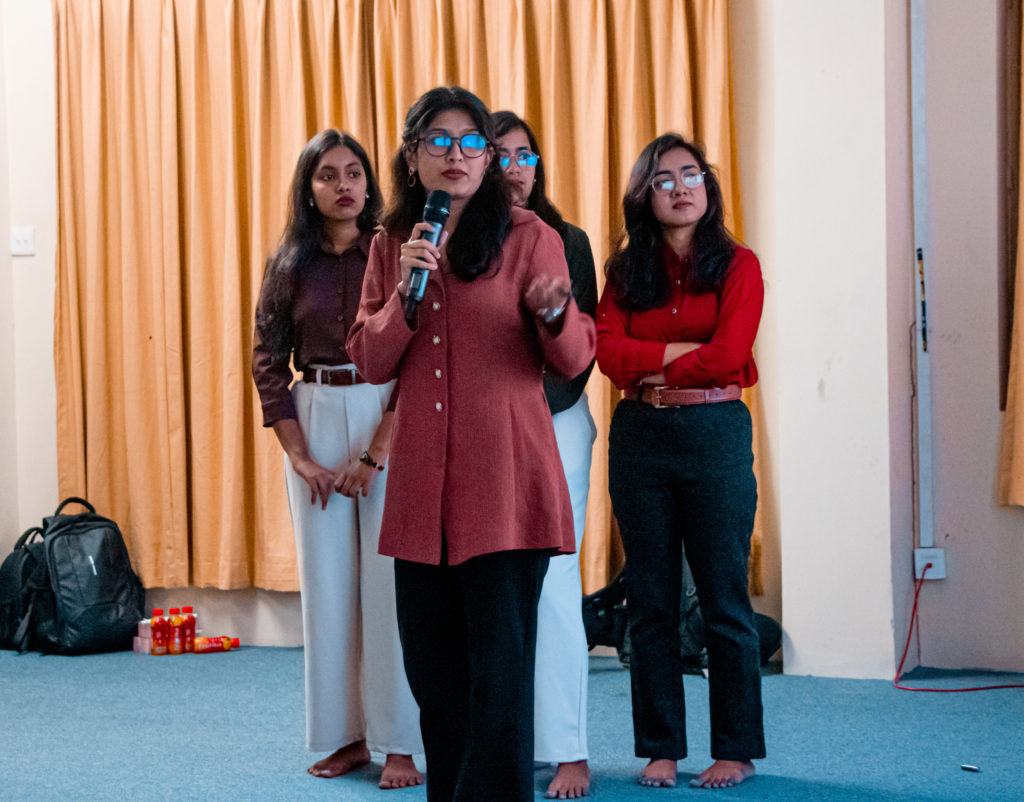Team Incognito presenting the solution before the judges at Crackerjack 2.0